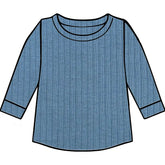 Dusky Blue Ribbed Top