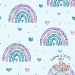 Rainbows Hearts- Blue - Bummies