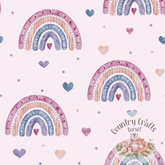 Rainbows Hearts- Pink - Bummies