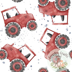 Tractors- Red - Romper