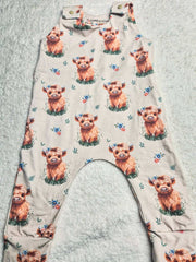 Hannah the highland Cow-Natural - Romper