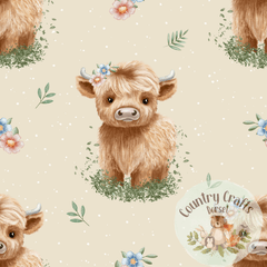 Hannah the highland Cow- Natural -Leggings