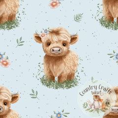 Hannah the highland Cow- Blue-Leggings