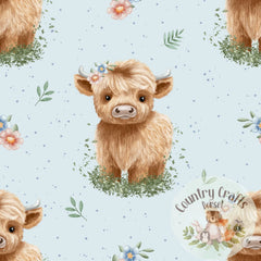 Hannah the highland Cow- Blue - Romper