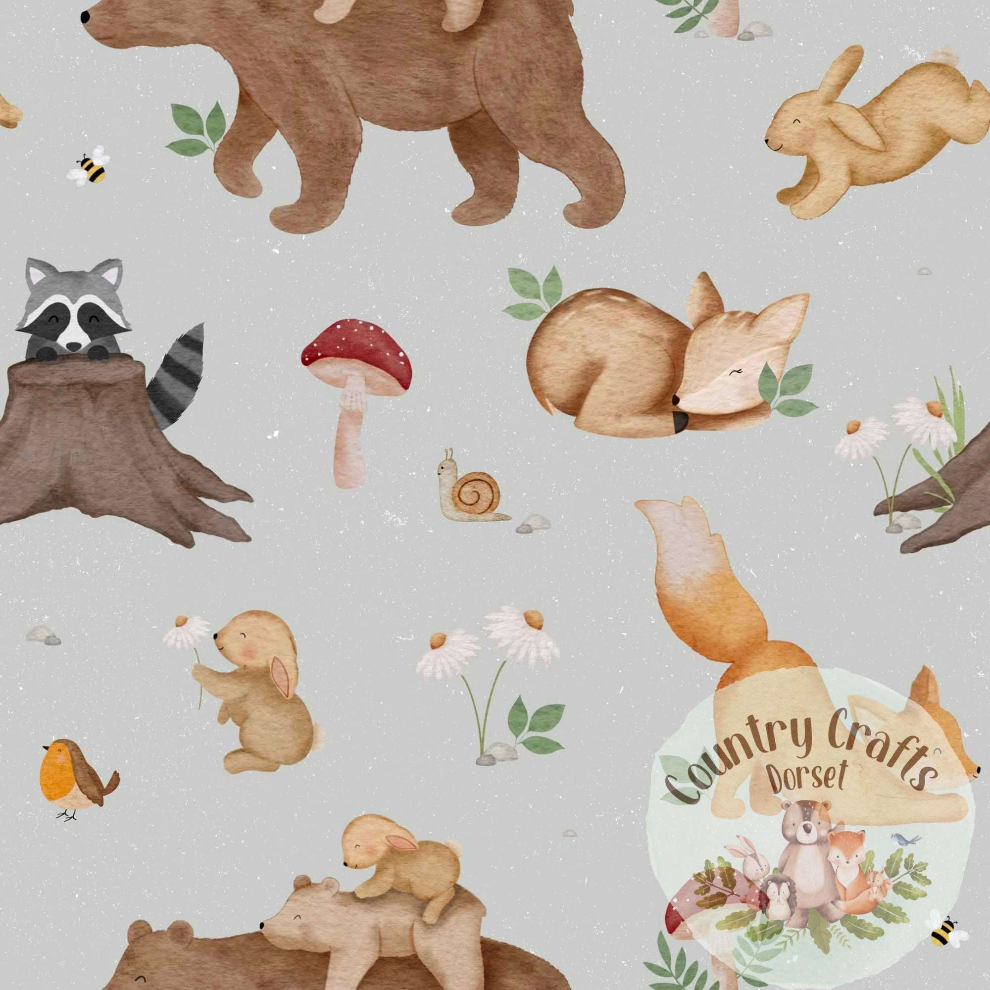 Forest Animals - Light Grey - Romper