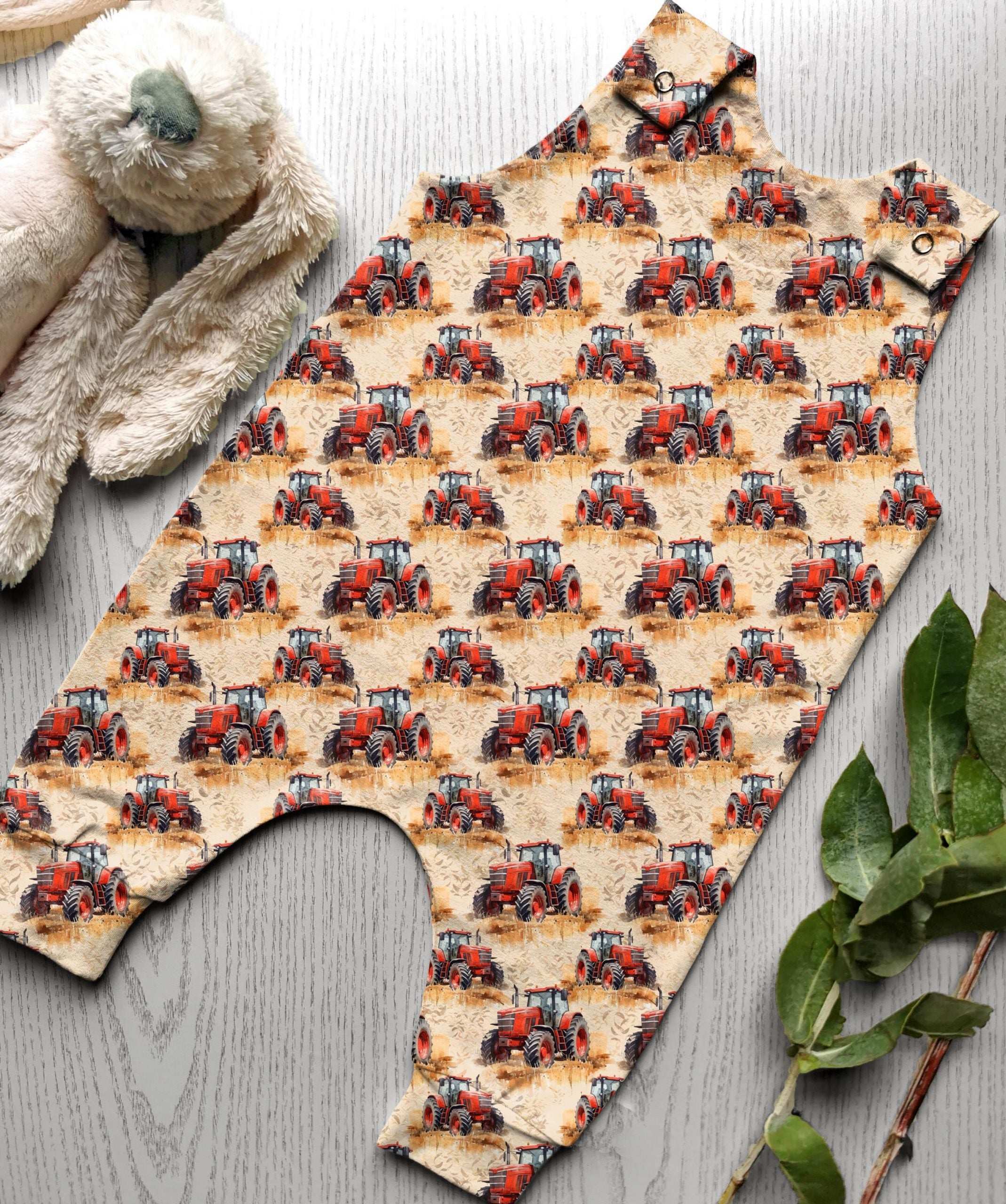 Working Red Tractor - Romper