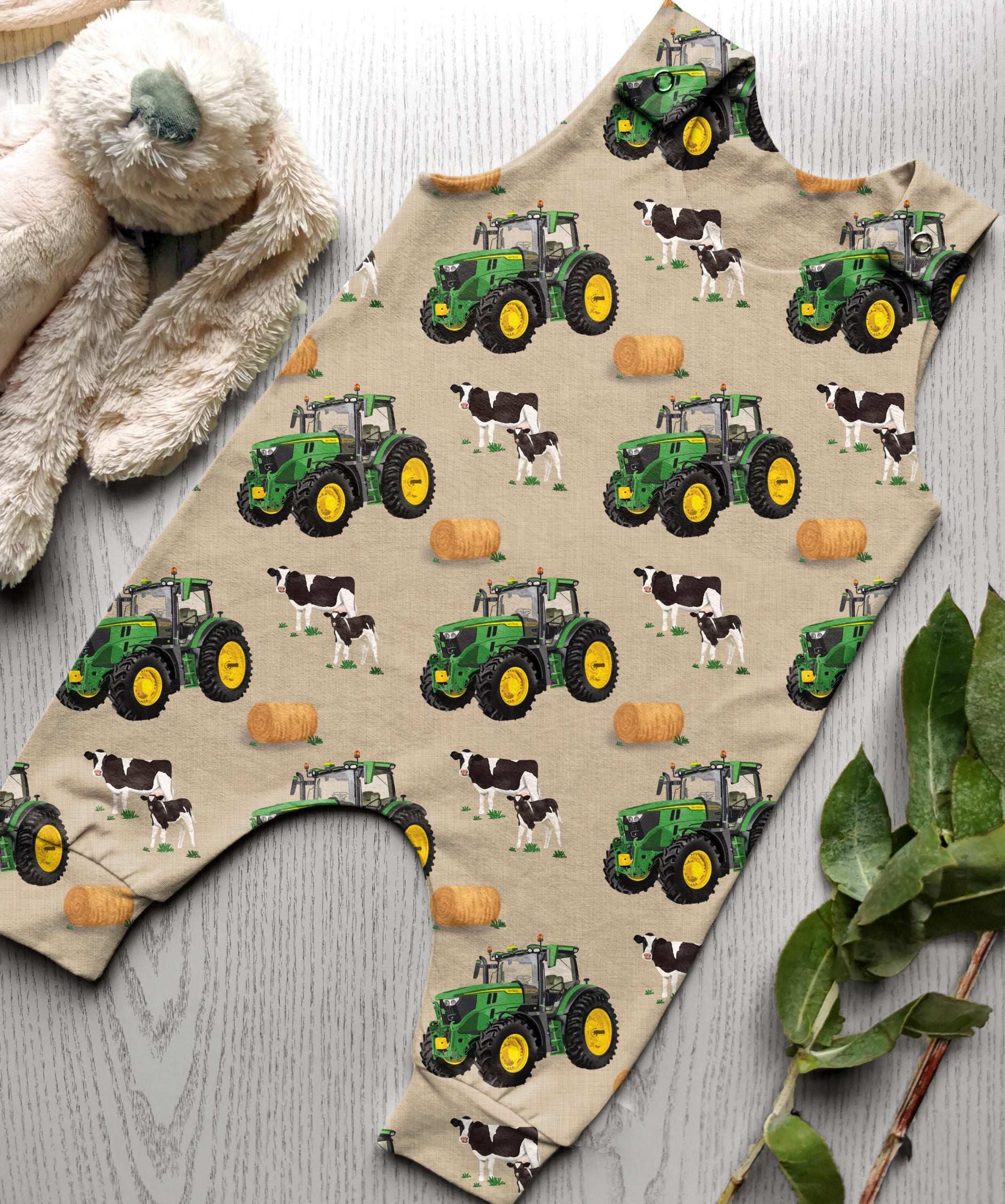 John Deere & Cows - Sand- Romper