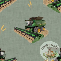 Combine - Sage - Jumper with matching solid colour cuffs