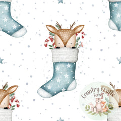 Reindeer in a Stocking- Snowy white - Romper