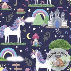 Navy Una Unicorn Short Sleeved T-Shirt