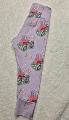 Vintage floral tractor - Lilac – Leggings
