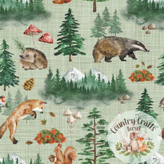 Forest Animals- Sage  -Leggings