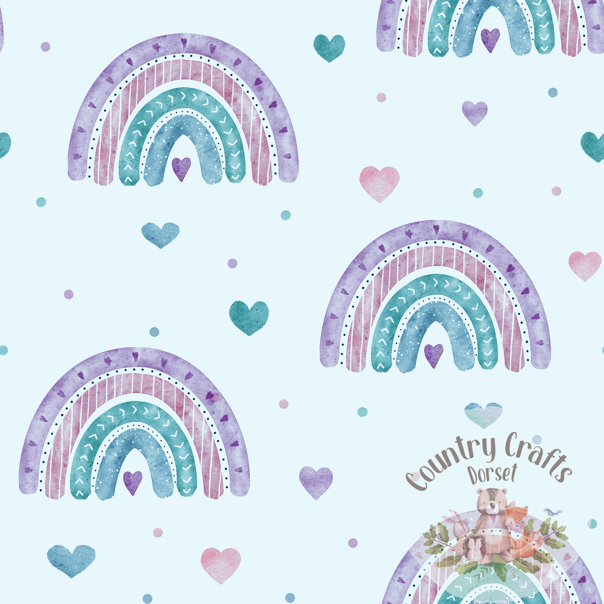 Rainbows Hearts- Blue - Bummies