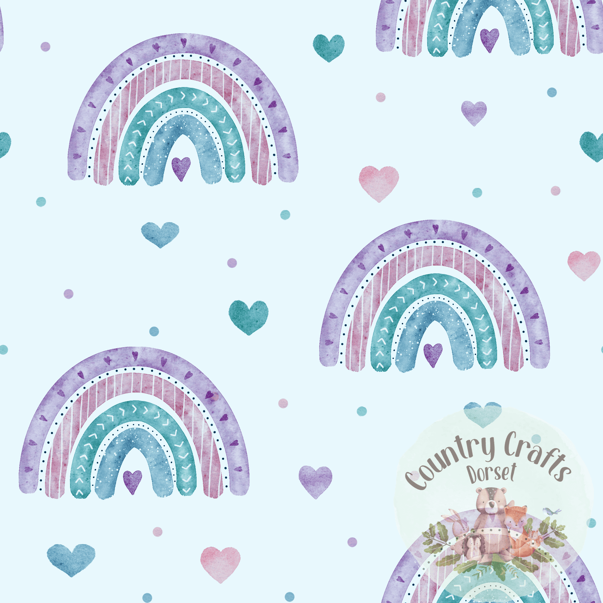 Rainbows Hearts- Blue - Bummies