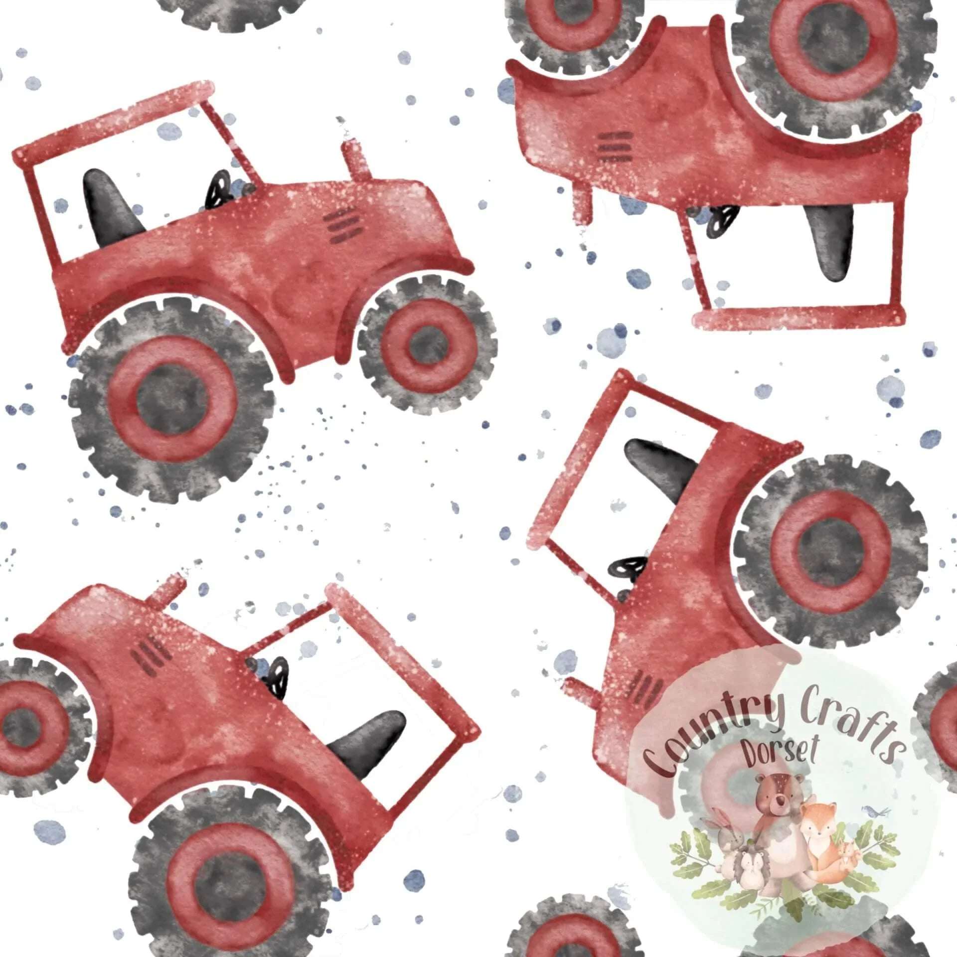 Tractors- Red -  Romper