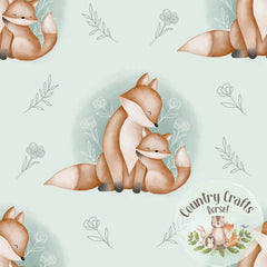 Mother & Baby Fox- Aqua-Leggings