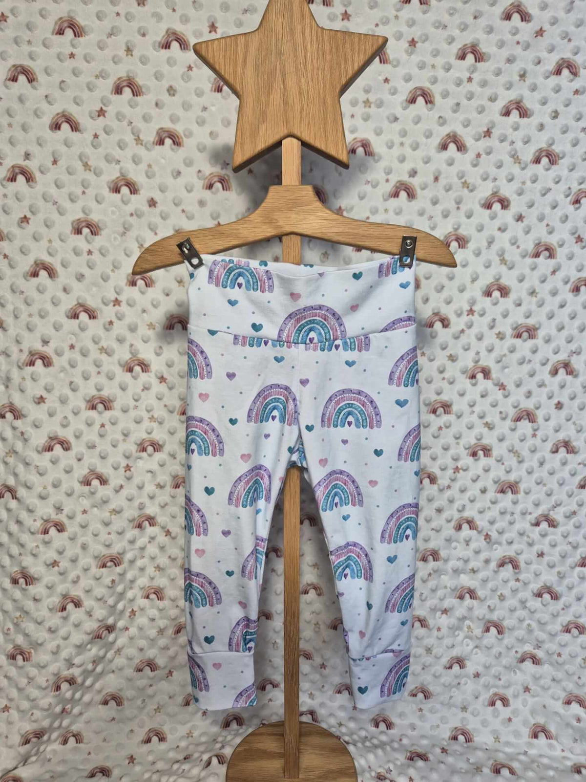 Rainbows Hearts- Blue -  Leggings