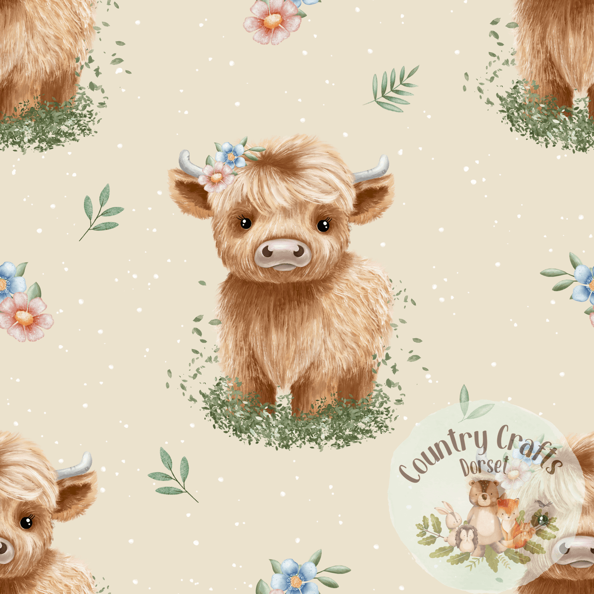 Hannah the highland Cow-Natural -  Romper