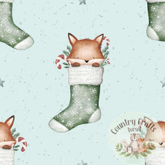 Fox in a stocking- Aqua-  Romper