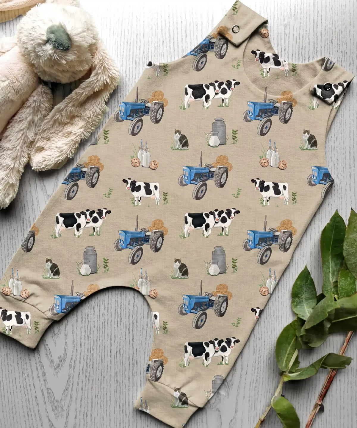 Super Dexta with Cows- Sand -  Romper