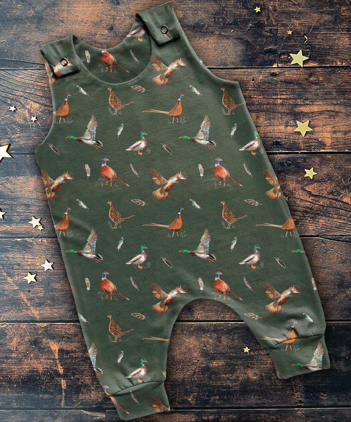 Game Birds - Khaki -  Romper