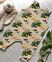 John Deere & Cows - Sand- Romper
