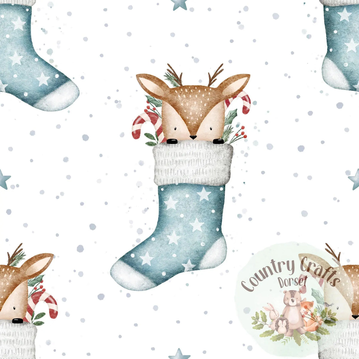 Reindeer in a Stocking- Snowy white  -  Romper