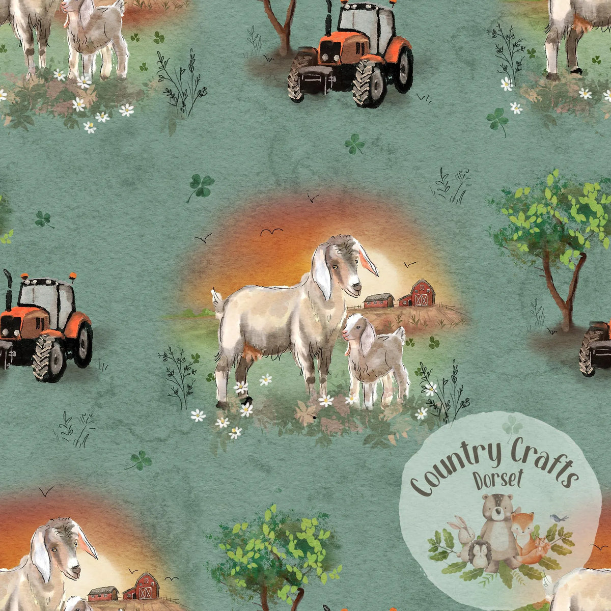 Nubian Goat in Sunset Jadeite -  Romper