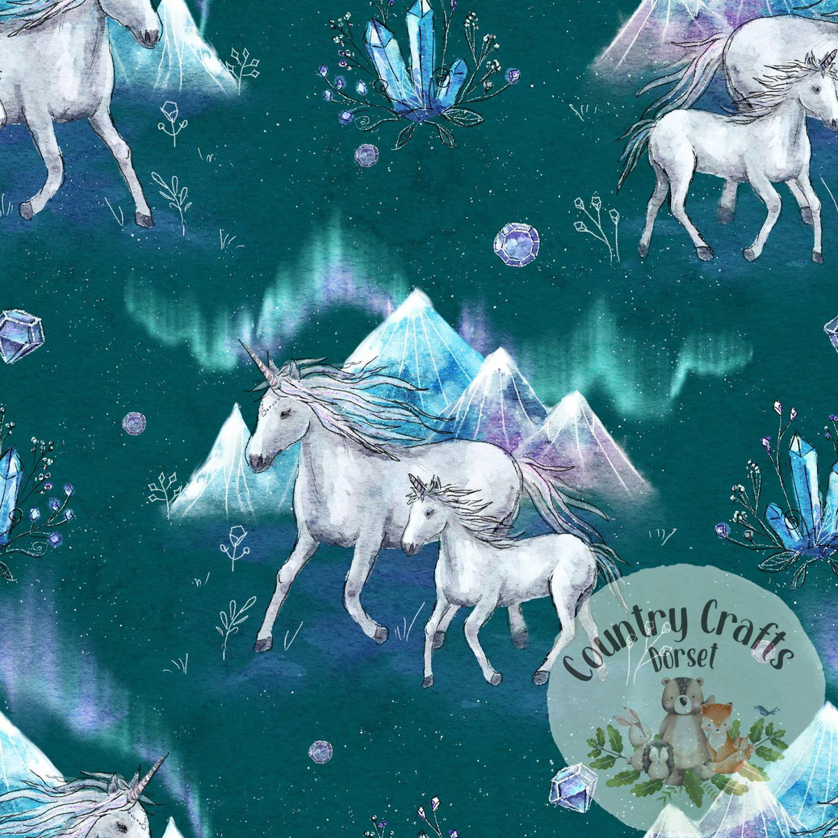 Unicorn - Jewel Mountain petrol aurora-  Romper
