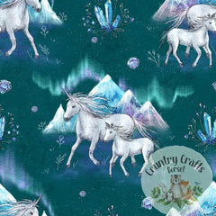Unicorn - Jewel Mountain petrol aurora-  Romper