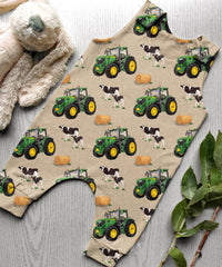 John Deere & Cows - Sand- Romper