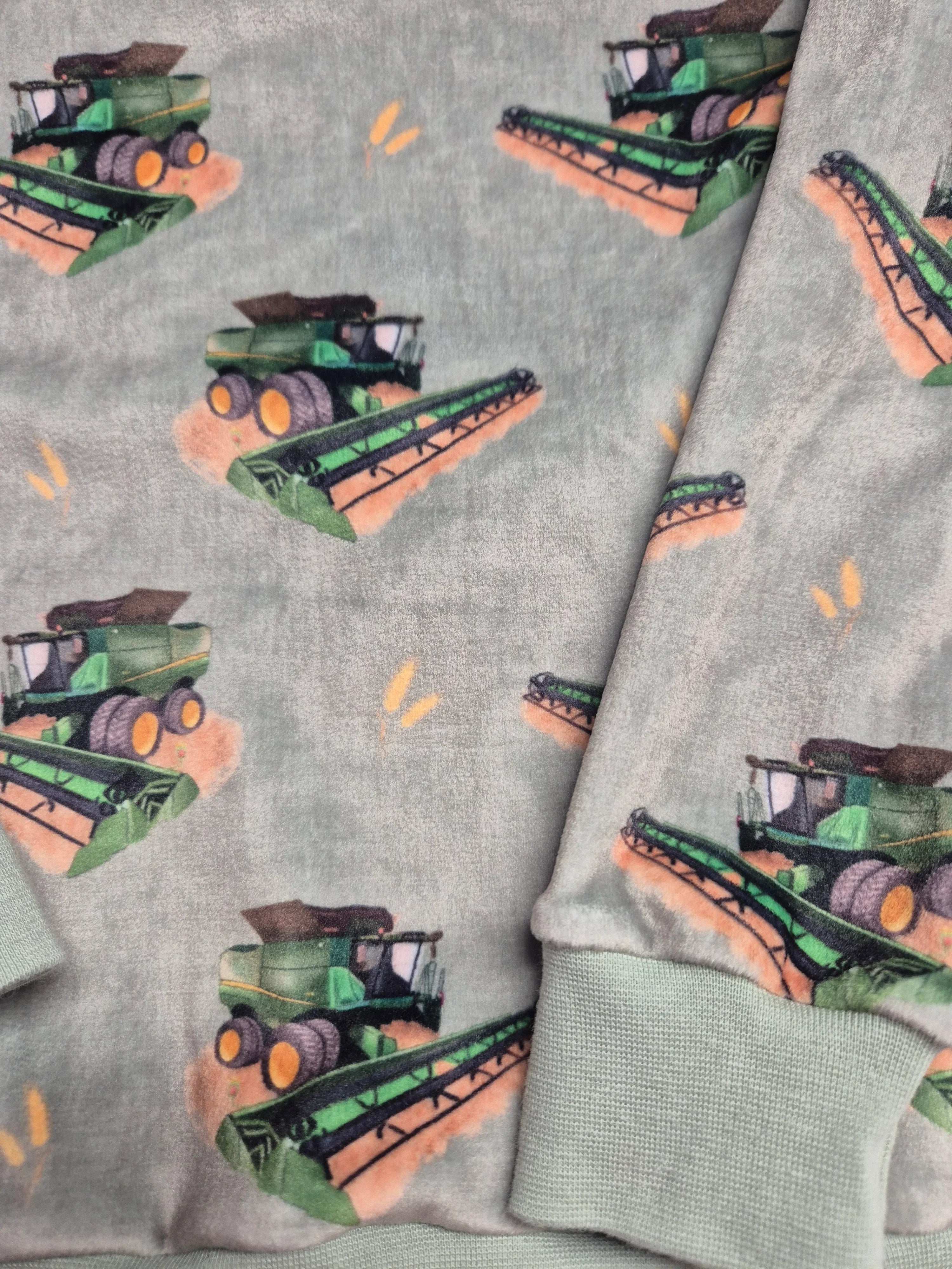 Combine - Sage - Jumper with matching solid colour cuffs