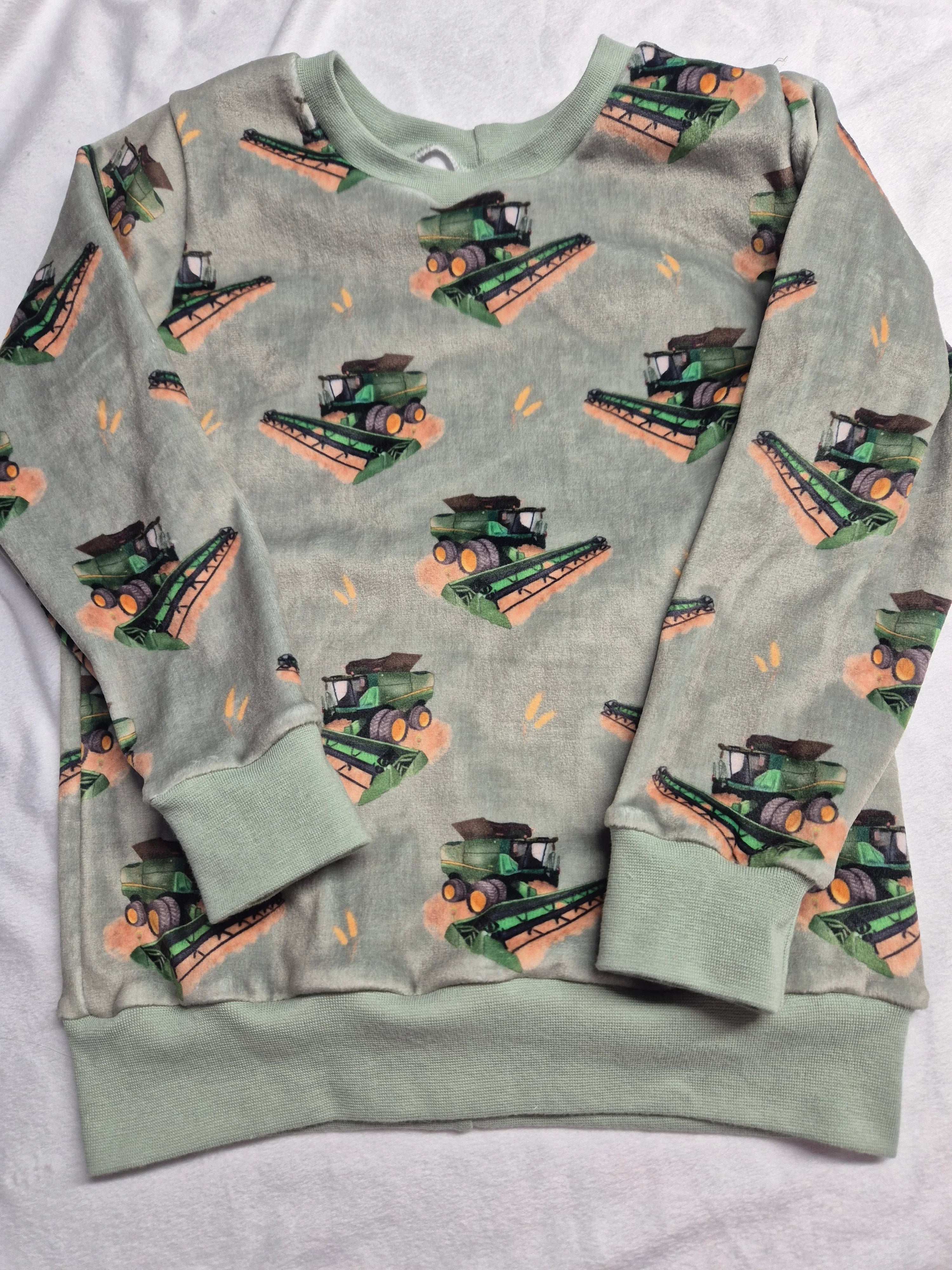 Combine - Sage - Jumper with matching solid colour cuffs