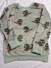 Combine - Sage - Jumper with matching solid colour cuffs