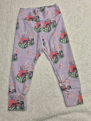 Vintage floral tractor - Lilac – Leggings