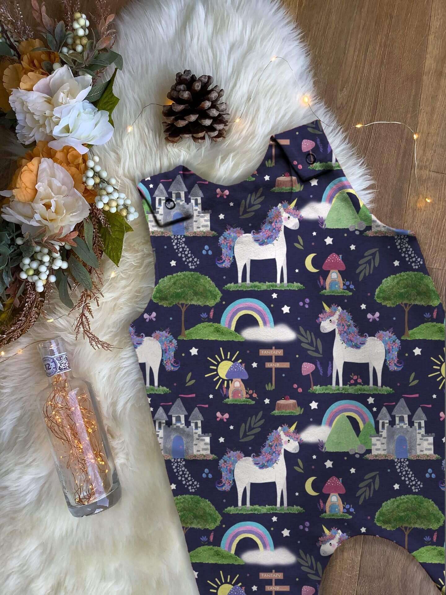 Navy Una Unicorn Romper