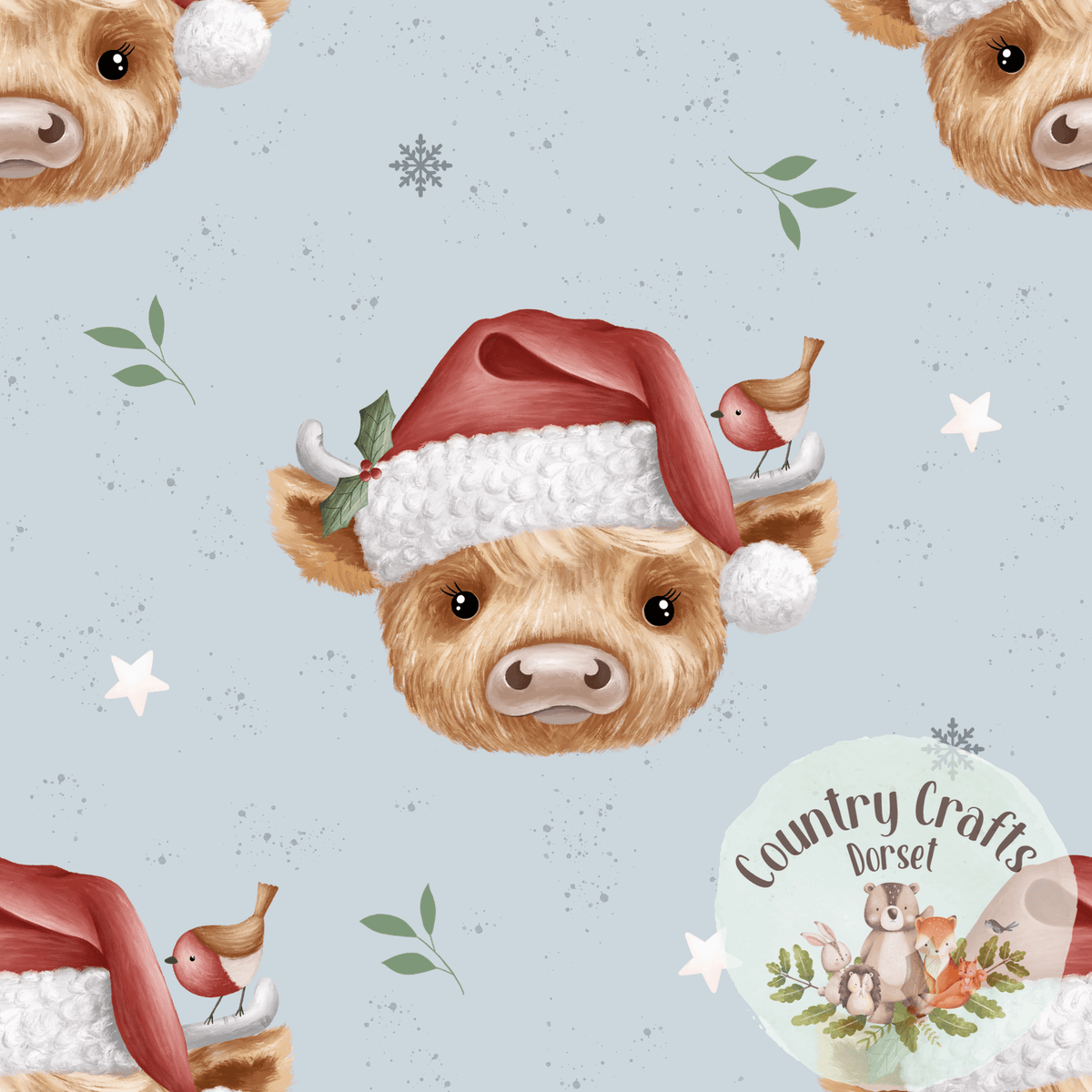 Christmas Highland Cow -Leggings